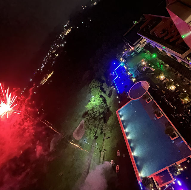 New Year Countdown with Fireworks frm Balcony
