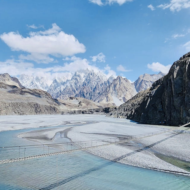 Daredevil Delight on Hussaini Suspension Bridge