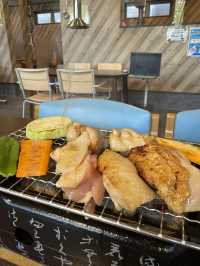 【福岡ランチ】はかた地鶏や宮崎日南鶏をテーブルで炭焼き焼きで食べられるお店🐓