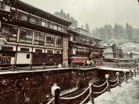 去到阿信的故鄉山形縣「銀山溫泉」擁有超過500年歷史以上的溫泉區。 走進《千與千尋》湯屋！超夢幻「雪景溫泉街」♨️ 「銀山溫泉」的日與夜景色，古色古香的溫泉老街，彷彿穿越時空回到了大正時