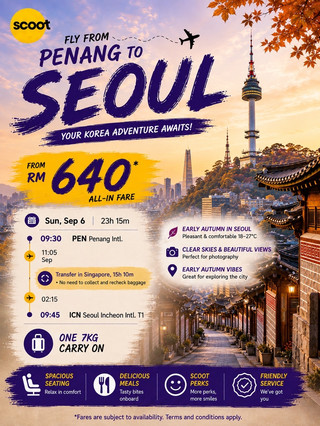 ✈️ Penang to Seoul Flight Deal RM640 🍁🇰🇷