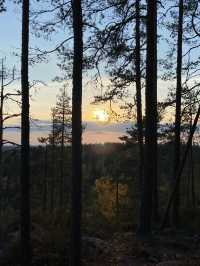 “Spent a perfect autumn day hiking in Nuuksio National Park, Finland🍂🌲