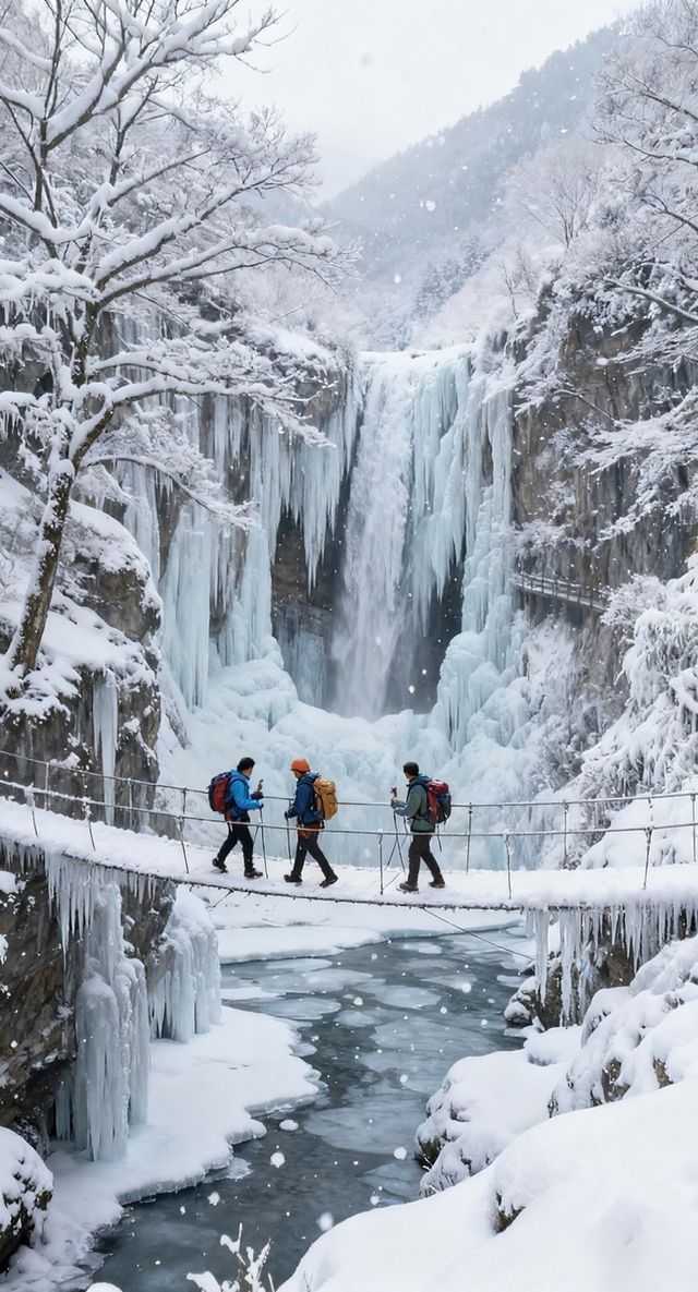 南津關秋冬開掛！徒步穿紅葉秘境，冰瀑藏著峽谷慢時光
