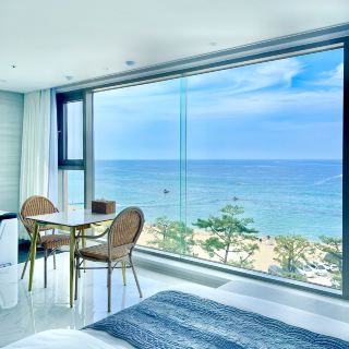江陵安木海灘正前方，高CP值海景住宿
