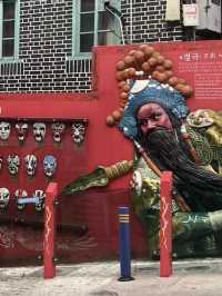 Little chinatown in South Korea. Tasty restaurants and coffee place.