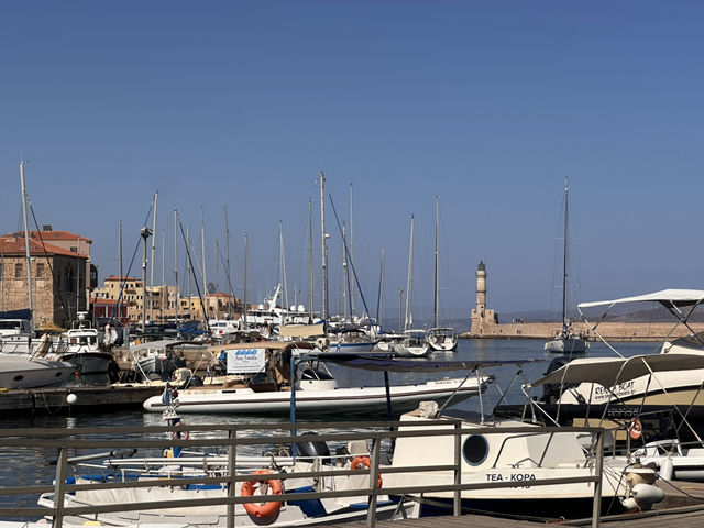 Charm of old waterfront promenade in Chania Charm of old waterfront promenade in Chania