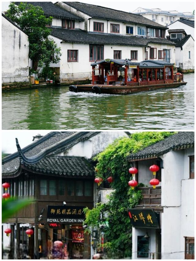 七里三塘坐船漫遊水中，沿途風景美不勝收