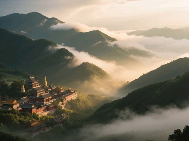 佛國秋色五台山，飛流直下的瀑布