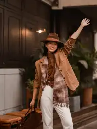 老錢風穿搭魔都秋日法式梧桐區citywalk