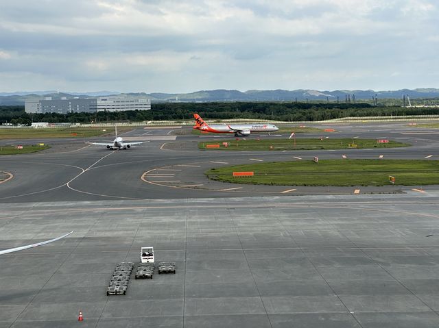 北海道『新千歳空港 展望デッキ』から見渡す大地と航空機