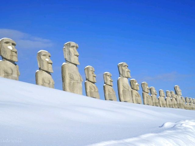 【北海道】雪と大仏とモアイのコラボ！真駒内滝野霊園