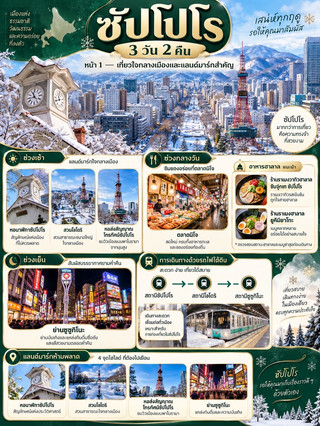 ❄️🇯🇵 ซัปโปโร ๓ วัน ๒ คืน — เที่ยวครบทั้งเมือง วิวสวย อาหารอร่อย และช้อปปิ้งแบบจุใจ