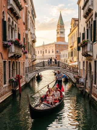 🇮🇹✨ Venice, Italy — The Romantic City of Canals
If love were a city, Venice would be one of the most beautiful places in the world. 🌹 A city of waterways brimming with charm, surrounded by narrow canals, pastel-colored old buildings, and exquisite architecture reflecting the splendor of the past, as if time stands still amidst this beauty.
🚤 Take a gondola ride amidst the enchanting charm of Venice, watching the slender black boats glide gently through the old canals under the stone bridges, while soft sunlight reflects on the water and the canal-side buildings. Every moment is like a scene from a sweet romantic movie.
🏛️ Experience the classic charm of St. Marco's Square, admiring the elegance of St. Marco's Basilica and its bell towering over the city, before strolling along the narrow alleys, stopping for an Italian coffee, and letting the city's charm slowly fill your memories.
Venice is not just a beautiful city, but a city that makes you want to slow down, to soak in every light, every breeze, and every special moment. 💕 Because sometimes…the joy of traveling is in itself. It's not about reaching the destination, but about falling in love along the way.
#Venice #Italy