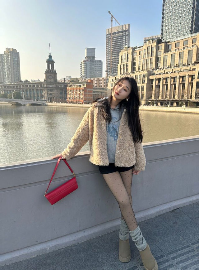 乍浦橋拍照體驗了一回女明星