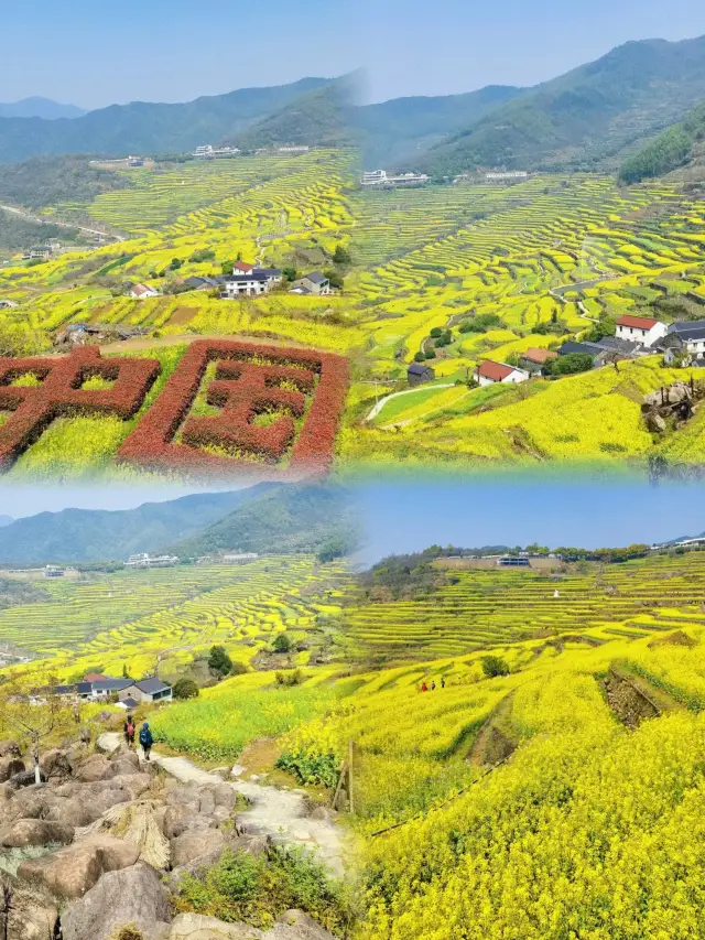 The thousand-year-old terraced rapeseed flower sea on Shaoxing Fuchun Mountain is too romantic