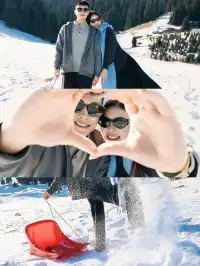 賽里木湖情侶照