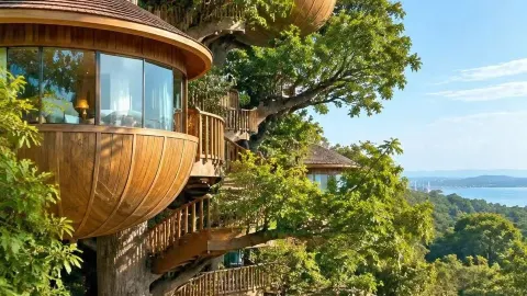 So soothing! Treehouses hidden in the forest, stay in a bird's nest 20 meters in the air with the kids I never expected to find such a forest hotel in Rizhao — traveler post in Rizhao