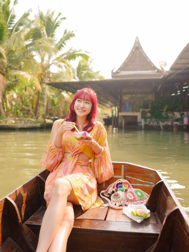 泰國🇹🇭充滿傳統風味的丹嫩莎朵水上市場🛶
