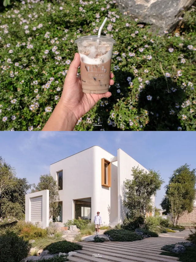 Feel At Ease Cafe คาเฟ่กาญ มินิมอลมินิใจ🧋🍰🏡