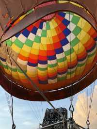 Sunrise above rice fields, my hotair balloon experience 