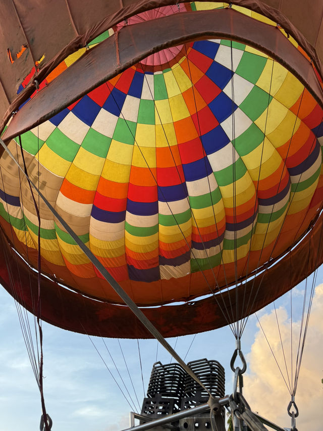 Sunrise above rice fields, my hotair balloon experience 