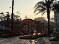 The scenic train from Danang to the Imperial City Hue, Vietnam. 