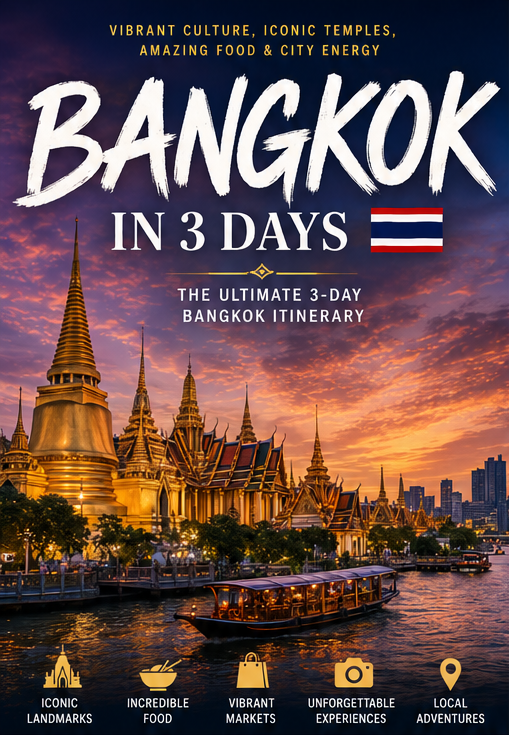Hari 1: Kuil, Pemandangan Sungai & Sisi Klasik Bangkok

Pagi

Awali petualangan Anda di Bangkok dengan mengunjungi Grand Palace, ikon paling terkenal di Thailand yang dulunya merupakan kediaman resmi kerajaan.

Di dalam kompleks istana, jangan lewatkan Wat Phra Kaew (Kuil Buddha Zamrud), salah satu tempat paling sakral di Thailand.

Lanjutkan perjalanan ke Wat Pho yang tersohor with patung Buddha Berbaring raksasa dan sekolah pijat tradisionalnya.

Makan Siang

Nikmati hidangan khas Thailand yang otentik di restoran lokal di pinggiran Sungai Chao Phraya.

Siang

Naik feri menyeberangi sungai menuju Wat Arun (Kuil Fajar), salah satu spot foto paling ikonik di Bangkok.

Naiki area prang pusat untuk menikmati pemandangan sungai dan cakrawala kota yang memukau dari ketinggian.

Luangkan waktu untuk menjelajahi kawasan bersejarah di sekitar sungai.

Malam

Nikmati pelayaran matahari terbenam (sunset cruise) di sepanjang Sungai Chao Phraya.

Tutup malam Anda di salah satu rooftop bar ternama di Bangkok sambil mengagumi kerlap-kerlip lampu kota.

Hari 2: Pasar, Belanja & Sisi Modern Bangkok

Pagi

Kunjungi Pasar Akhir Pekan Chatuchak (khusus akhir pekan) atau jelajahi pasar lokal Bangkok lainnya yang penuh warna.

Temukan ribuan kios yang menjual pakaian modis, suvenir, kerajinan tangan lokal, hingga jajanan kaki lima.

Makan Siang

Cicipi hidangan klasik Thailand seperti pad thai, mangga ketan (mango sticky rice), dan seafood bakar.

Siang

Jelajahi pusat modernitas Bangkok di kawasan Siam.

Kunjungi Siam Paragon, CentralWorld, dan MBK Center untuk berbelanja, kulineran, atau sekadar mencari hiburan.

Sempatkan mampir ke Kuil Erawan yang berada tak jauh dari sana, salah satu situs spiritual paling ramai dikunjungi.

Malam

Eksplorasi kuliner kaki lima Bangkok yang legendaris di Chinatown (Jalan Yaowarat).

Nikmati berbagai hidangan favorit lokal sambil merasakan suasana jalanan yang meriah dan penuh lampu neon.

Hari 3: Budaya Lokal & Permata Tersembunyi

Pagi

Kunjungi Jim Thompson House yang asri untuk mempelajari sutra Thailand dan arsitektur tradisional yang indah.

Lanjutkan ke Taman Lumphini untuk berjalan santai di tengah rimbunnya taman, danau, dan melihat satwa lokal.

Makan Siang

Nikmati makan siang khas Thailand di restoran lokal yang jauh dari keramaian turis.

Siang

Opsi A: Pengalaman Pasar Apung

Ikuti tur setengah hari ke Pasar Apung Damnoen Saduak atau Pasar Apung Amphawa.

Jelajahi kanal-kanal, berinteraksi dengan pedagang di atas perahu, dan selami budaya tradisional Thailand.

Opsi B: Wisata Budaya Bangkok

Kunjungi Museum Nasional Bangkok dan jelajahi kuil-kuil serta lingkungan warga yang jarang terjamah turis.

Malam

Kembali ke kawasan tepi sungai di ICONSIAM.

Nikmati waktu belanja, bersantap, dan pemandangan spektakuler Sungai Chao Phraya sebelum mengakhiri perjalanan Anda.

Catatan Perjalanan

✓ Gunakan pakaian yang sopan saat mengunjungi kuil

✓ Bawa uang tunai untuk berbelanja di pasar dan pedagang kaki lima

✓ Gunakan BTS Skytrain untuk menghindari kemacetan sebisa mungkin

✓ Mulailah agenda wisata lebih pagi untuk menghindari cuaca panas

✓ Pastikan tubuh tetap terhidrasi, terutama saat musim panas
2026