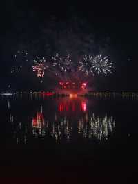 滴水湖週末,看了一場橘子海日落和煙花!