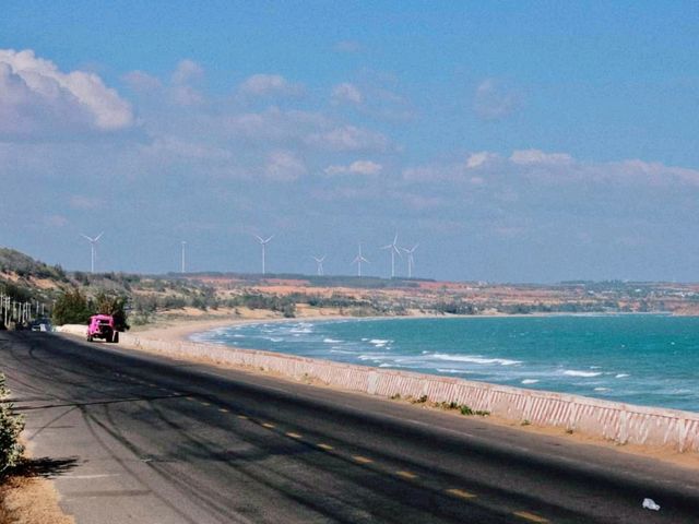 Phan Thiet beach in the summer from sunrise till sunset