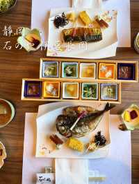 釜で炊いた白米が美味しい朝食🥢石のや 伊豆長岡♨️