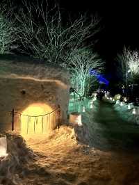 【栃木×湯西川】  雪化粧した茅葺き屋根の古民家とかまくら