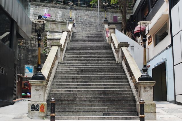 The Only Surviving Gas Lamps in Hong Kong at the Duddell Street Steps and Gas Lamps in Hong Kong