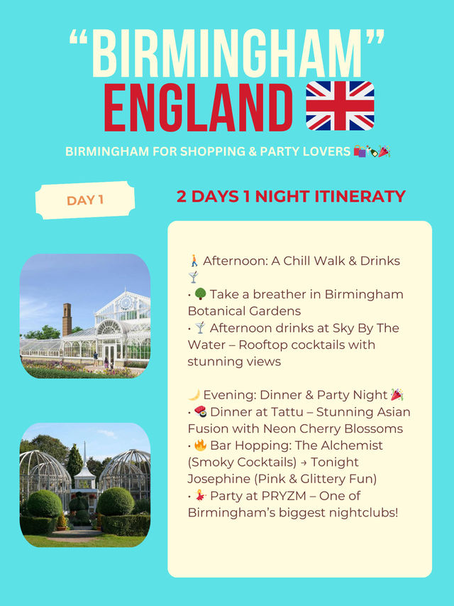 Birmingham itinerary 🙌
