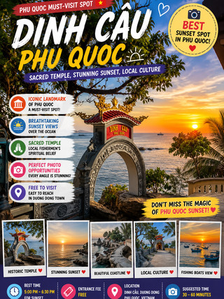 🌅 Dinh Cậu – The Most Iconic Sunset Spot in Phu Quoc, Vietnam🇻🇳