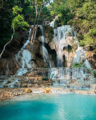 💧 Kuang Si Falls, Laos — A Dream in Turquoise 💙🇱🇦