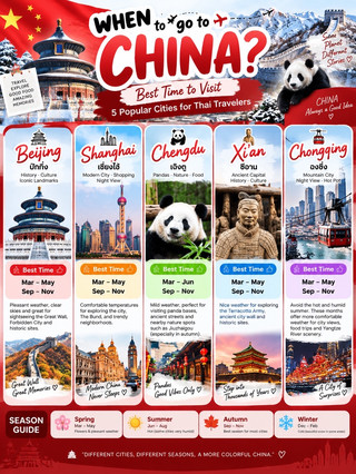 🇨🇳✨ ไปจีนเดือนไหนดี? รวม 5 เมืองยอดฮิต เที่ยวช่วงไหนสวยที่สุด