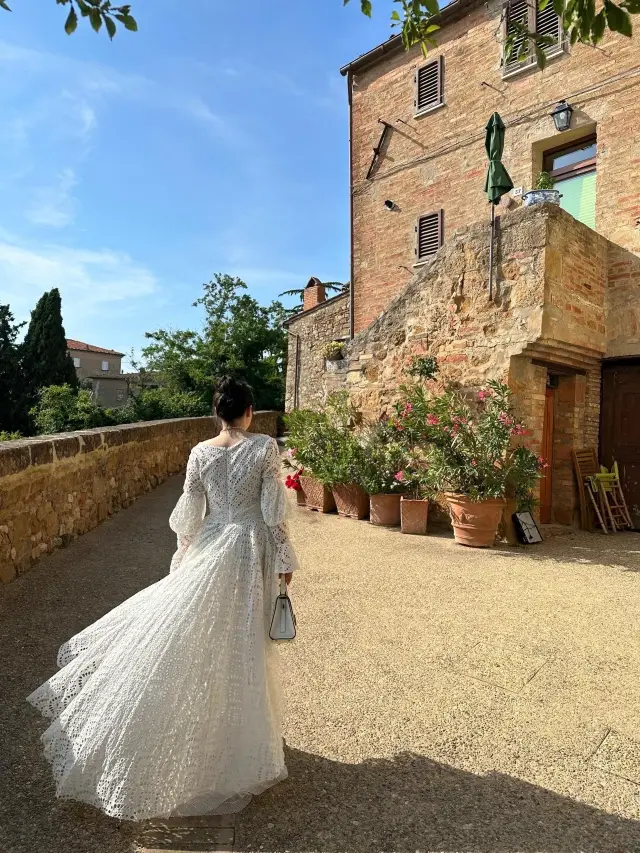 Treasure town of Pienza in the original camera of Tuscany, Italy