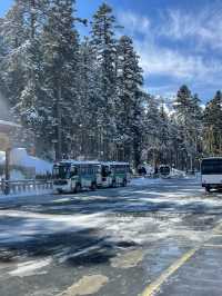 五彩池依然在白雪堆里呢