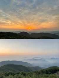 放假待不住 那就去爬山 看日出日落