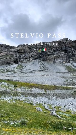 Motorbike travel route with the Alps Mountain Views