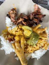 Famous spicy blue rice in Kuala Lipis