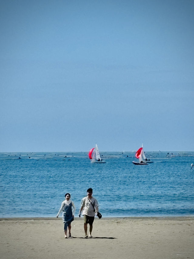 台南 漁光島 🌊 海邊漫步，享受陽光與海風！⛵️