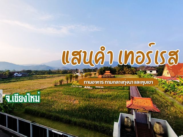ทานอาหารท่ามกลาง วิวทุ่งนาเทือกเขาเรียงรายทอดยาว