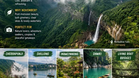 🌿✨ MEGHALAYA IN NOVEMBER – EXPLORE INDIA’S ABODE OF CLOUDS! — traveler post in Meghalaya