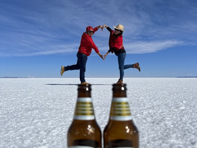 【ウユニ塩湖】トリック写真