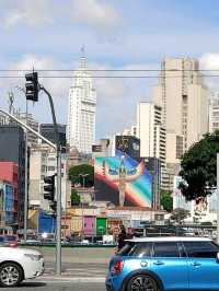Colorfull huge street arts on the tall building 