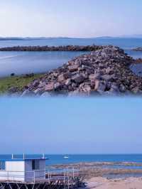 青島夏日海邊浴場，龍灣海灘瑯琊台