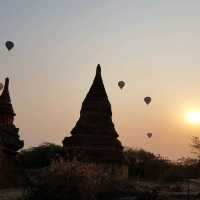 Incredible sunrise in Bagan, Myanmar