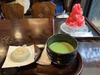 福岡・太宰府。『かき氷』と『梅ヶ枝餅』を店内利用『笠乃家』