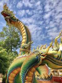 มาชมความงดงามของพระธาตุและพญานาคสีรุ้ง